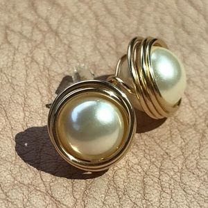 Swarovski pearls wrapped in gold filled wire